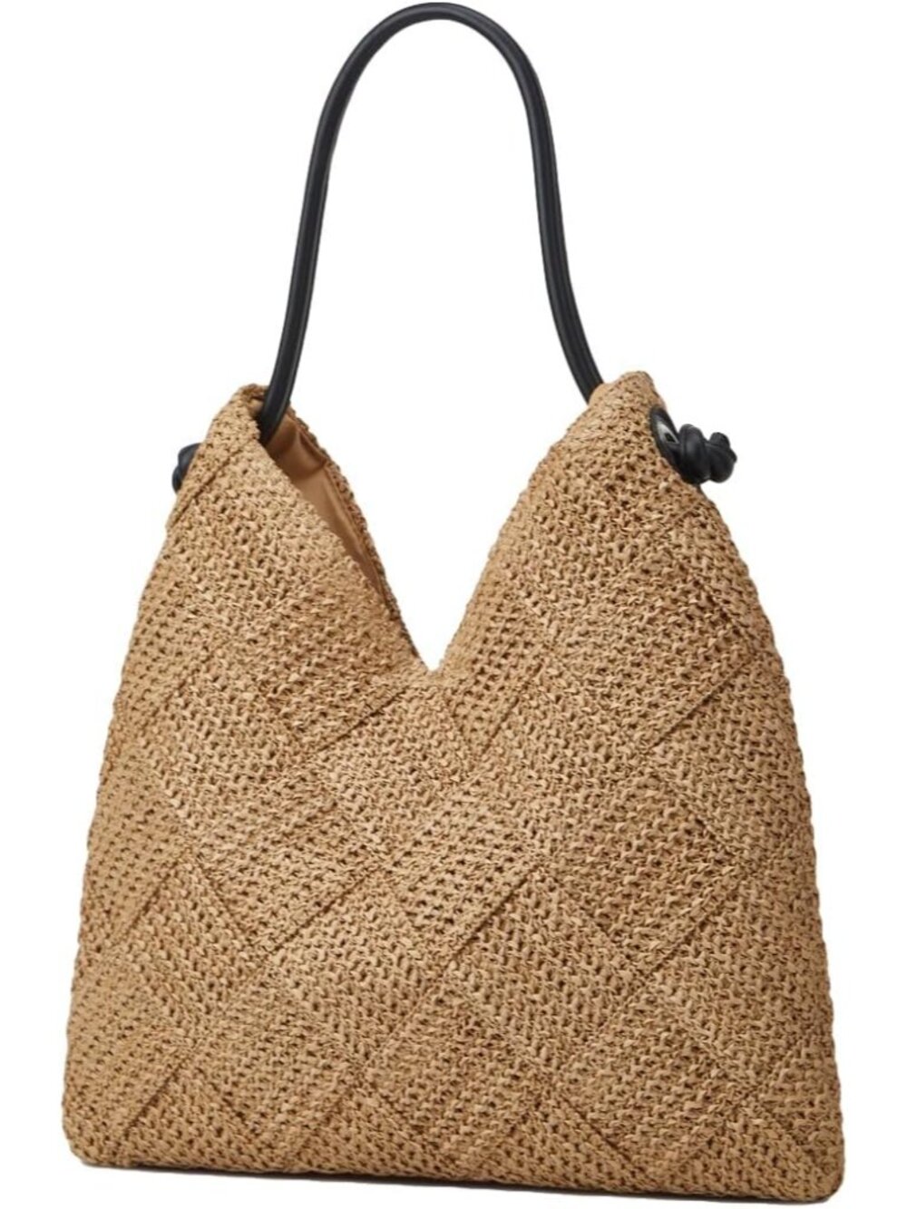 Woven Hobo Bag for Women Straw Beach Tote Handbag Stylish Shoulder Bag Large Cap - Picture 3 of 9